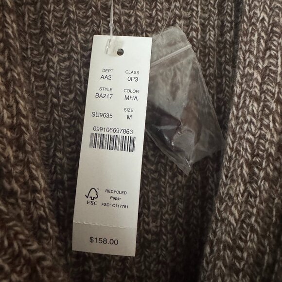 New J Crew Rugged Merino Wool-Blend Cardigan Sweater in Marled Hazelnut - Picture 4 of 4